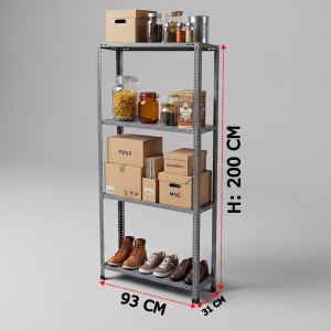 31x93 4 Katlı Çelik Raf & Depo Rafı & Arşiv Rafı