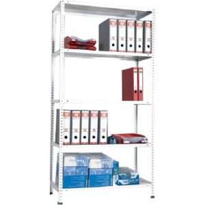 31×93 5 Katlı Beyaz Çelik Raf & Klasör Rafı & Arşiv Rafı
