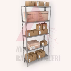 43x93 5 Katlı Çelik Raf & Depo Rafı & Ardiye Rafı & İstif Rafı