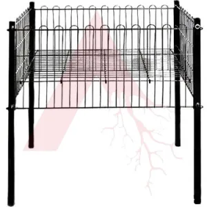 60x80 Siyah Tel Sepet & Profil Ayaklı Mağaza Sepeti