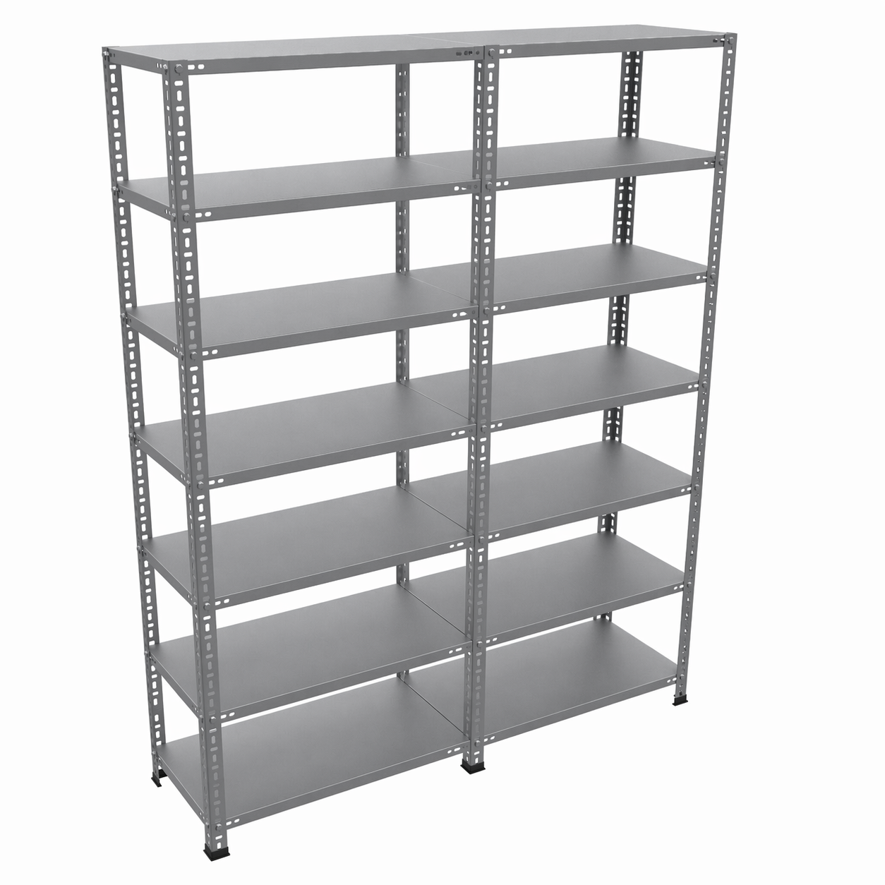 31x186x200 cm İkili Seri Bağlantılı 7 Katlı Modüler Çelik Raf Sistemi – Elektrostatik Fırın Boyalı Çok Amaçlı Depolama ve Ayakkabılık Rafı